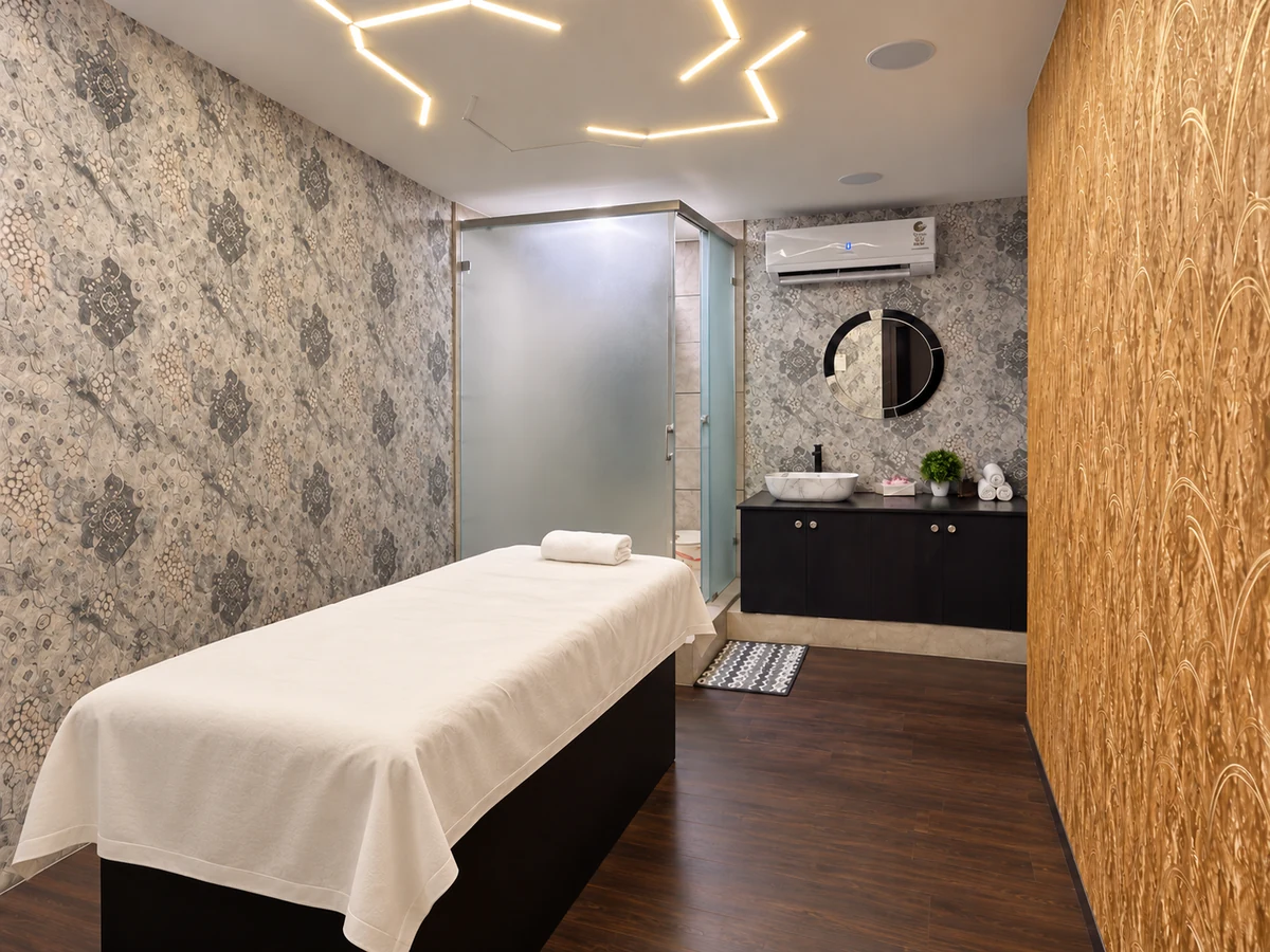 The massage room at Riverstone Wellness Spa